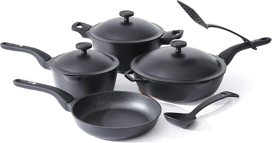 THE ROCK 1TSP 13PCS Cookware Set ??Pots and Pans Set Non Stick with ROCK.TEC ??Nothing Sticks, Never Warps, Lasts Longer ??Healthy, Multifunctional, All-in-One Fry Pan, Saucepan, Stockpot & More