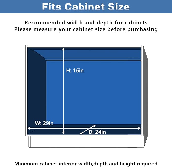 LOVMOR 2 Tier 28쩍"W x 21쩍"D, Individual Pull Organizer Kitchen Cabinet Storage Sliding Shelves