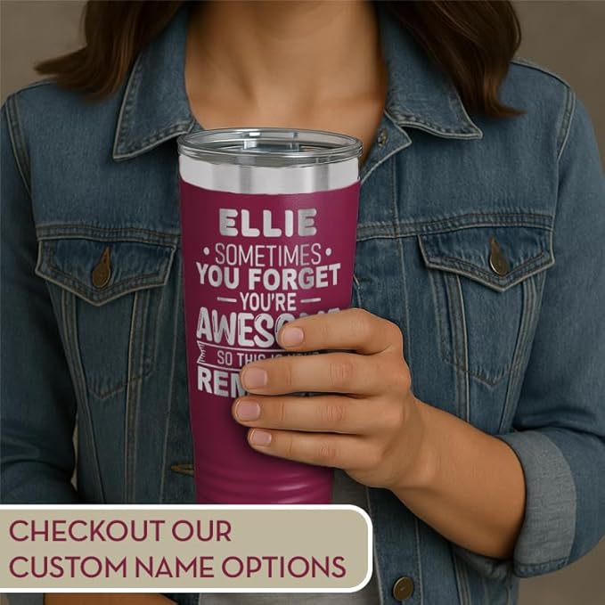 Spotted Dog Company Inspirational Tumbler, Inspirational Gifts for Men Dad Father Wife Sister Women, Birthday For Him Her, You?셱e Awesome Tumbler, Teacher Coworker Gifts 20oz Maroon