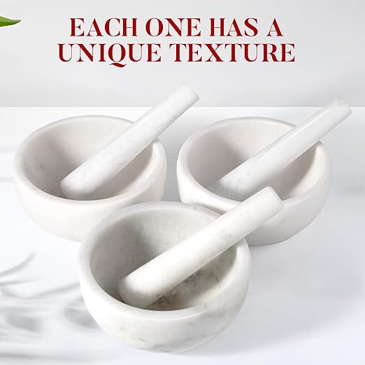 Koville Marble Mortar and Pestle Set, 7"-4 Cups Grinder Bowl for Guacamole, Salsa, Pill Crusher, Spice, Herb, Garlic, Nut, Heavy Duty Grinder for Kitchen(Namib Fantasy)