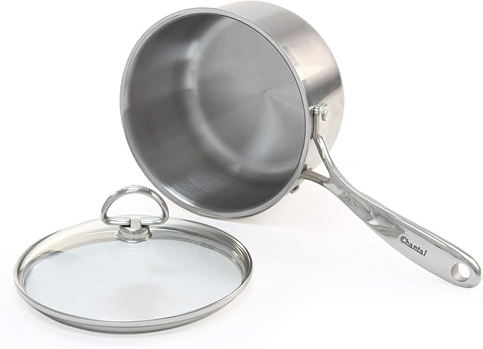 Chantal Induction 21 Steel Sauce Pan with Glass Tempered Lid (2-Quart)