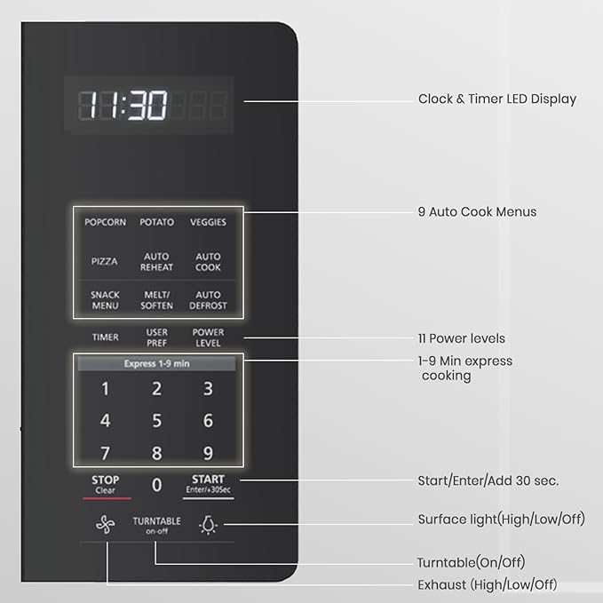 GASLAND Over the Stove Microwave 30 Inch, 1.9 Cu.ft. Over the Range Microwave with 11 Power Levels, One Touch Cooking, 400 CFM,1000W, LED, Turntable, Sensor Cook, Over Stove Microwave Oven, Black