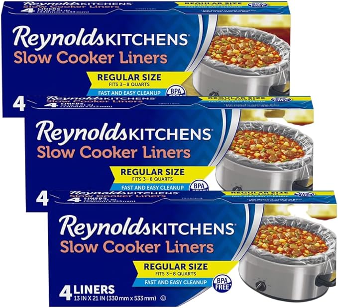Reynolds Slow Cooker Liners, Regular Size, 4 CT, (Pack of 3)