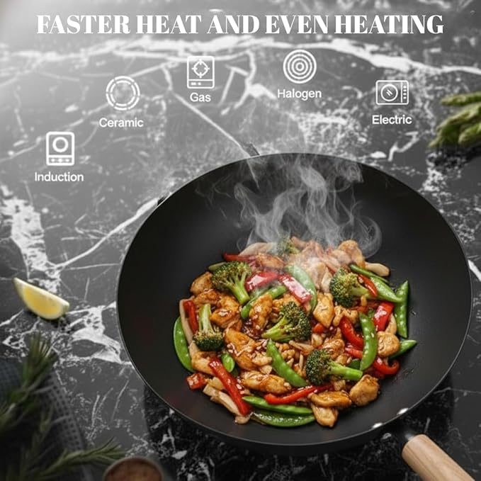 ANGORA BRANDS Wok Pan for Kitchen - Versatile Cookware - Good for Stir Fry - Nonstick Frying Pan - by Rolka