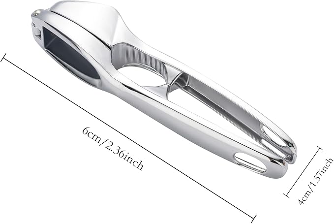 Kitchen Premium Garlic Press - Zinc Alloy Garlic Press effortlessly crushes garlic cloves, ginger chunks, nuts, and seeds. Comfortable to use and dishwasher safe.