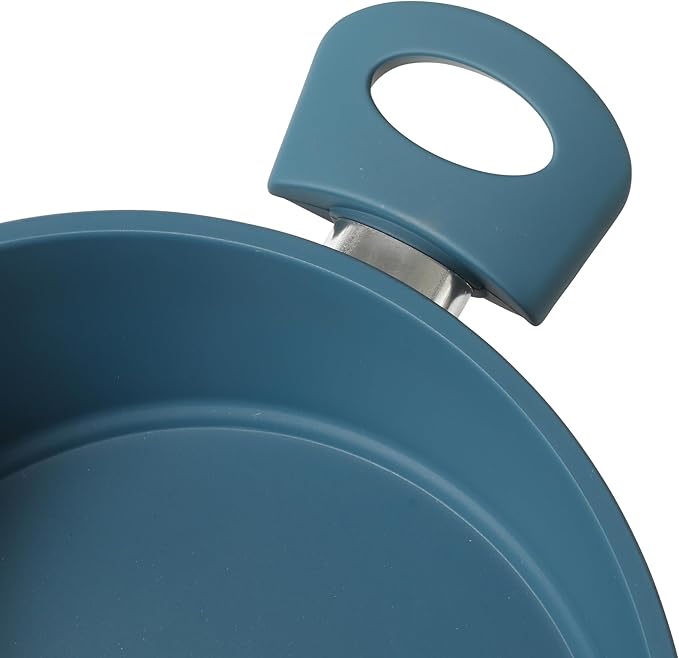 Gibson Home Helensburgh 7-Piece PFA-Free Ceramic Nonstick Carbon Steel Cookware Set ??Blue Pots and Pans with Glass Lids, Saucepan, Dutch Oven, Fry Pan