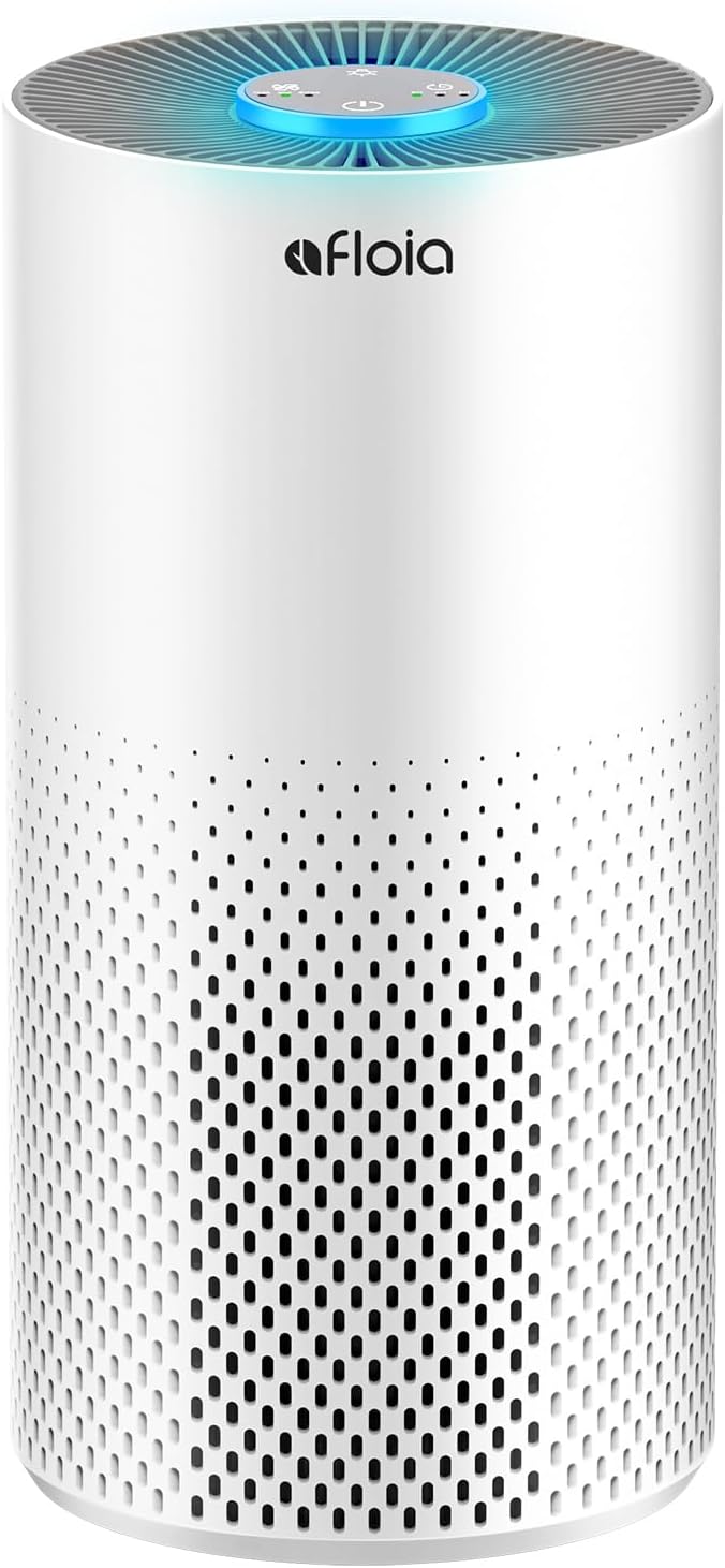 Afloia Air Purifiers for Home Bedroom Large Room Up to 1076 Ft짼, 3-Stage Filter Cleaner Odor Eliminator, Remove Pets Dust Dander Hair Allergy Mold Pollen Smoke Smell, Quiet 22 dB, 7 Colors Night Light