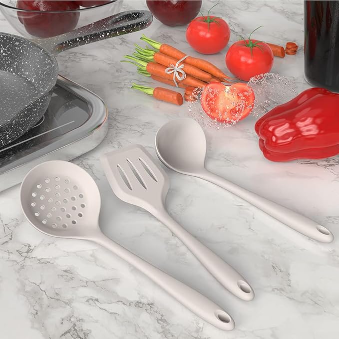 AOTHOD Silicone Cooking Utensils Set - 446째F Heat Resistant Kitchen Utensils,Turner Tongs,Spatula,Spoon,Brush,Whisk,Kitchen Utensil Gadgets Tools Set for Nonstick Cookware,Dishwasher Safe (BPA Free)