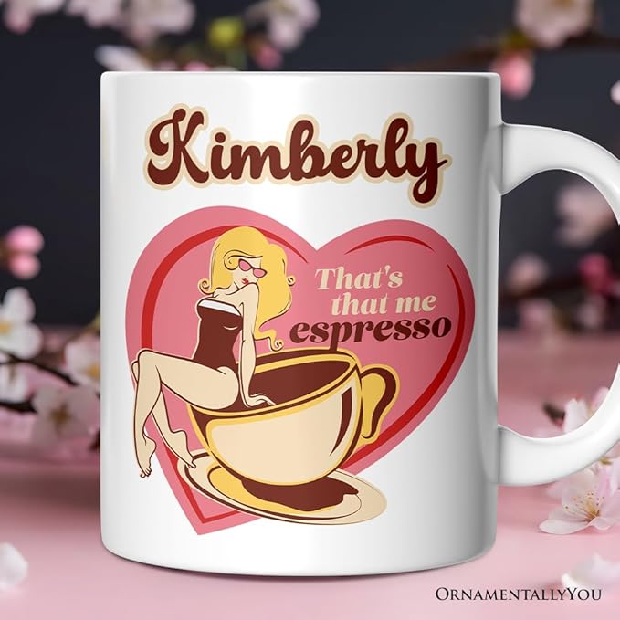 OrnamentallyYou Personalized Valentine Mug (That?셲 That Me Expresso Retro Personalized Mug, Pinup Girl Anti-Valentine Gift)