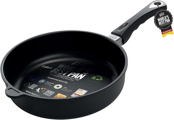 AMT Gastroguss The World쨈S [.] Casserole Frying pan for Induction, Diameter 28 cm, Height 7 cm, die-cast Aluminium, Lotan짰 Non-Stick Coating, for Fat-Free-Frying, AMZN-I-728-US