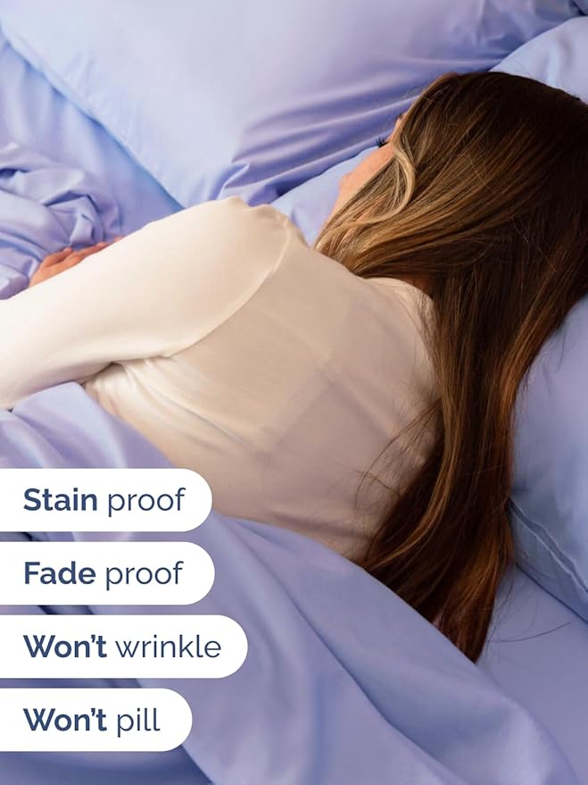 Extra Deep Pocket Full Sheets - 4 Piece Breathable & Cooling Bed Sheets - Hotel Luxury Bed Sheet Set - Soft, Wrinkle Free & Comfy - Easily Fits Extra Deep Mattresses - Deep Pocket Lavender Sheets Set