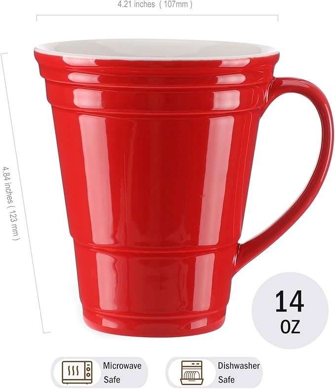 HOME SMILE Novelty Coffee Mug for Women Office Work,Ceramic 14 oz Large Coffee Cup,Christmas Birthday Gifts for Mom Female Friend Coworker,Red,Microwave & Dishwasher Safe