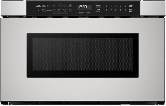 SHARP SMD2440JS Microwave Drawer Oven, 24-inch, 1.2 Cubic Feet, 950 Watt, Angled Touch Control Panel, Stainless Steel