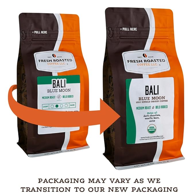 Fresh Roasted Coffee, Dark Brazil, 12 oz, Med-Dark Roast, Kosher, Whole Bean
