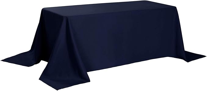 Cupuamon Rectangle Tablecloth 90x132 inch Washable Polyester Fabric Table Cloth for Wedding Party Dining Banquet Decoration（90x132, Navy）
