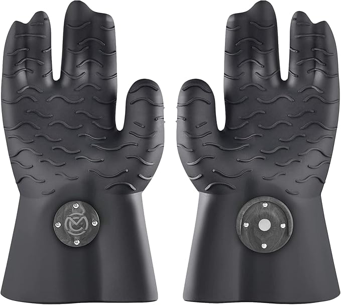 MagneCHEF Magnetic BBQ Grill Gloves ??Heat Resistant, Patented Magnetic Safety Clip Easy On & Off, Firefighter-Designed, Dishwasher-Safe, Waterproof, Perfect for Grilling, Smoking, Frying, Baking