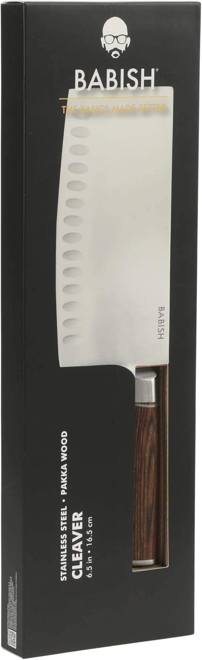 Babish 6.5-Inch Forged Cleaver Knife with Dark Pakka Wood Handle ??High-Carbon 1.4116 German Steel Full Tang Kitchen Knife for Heavy-Duty Chopping and Slicing