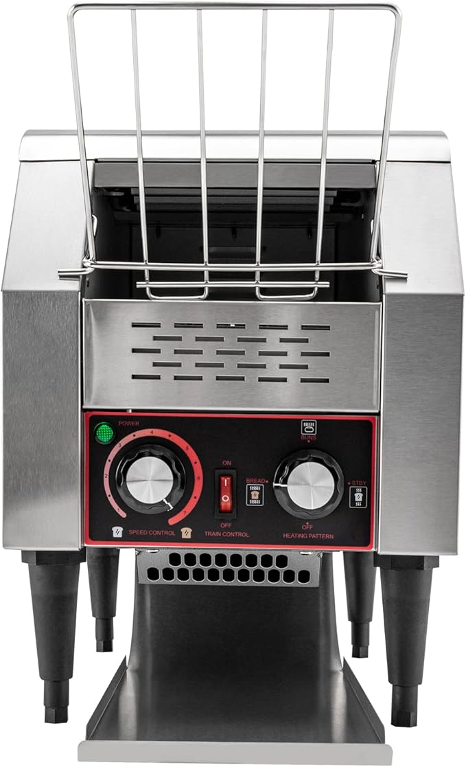 Heavy Duty Conveyor Toaster Oven Electric Bread Oven Industrial Toaster Commercial for Bun Bagel Bread Baked Food with 7 Speed and Front/Back Output Modes (150Slices/H)