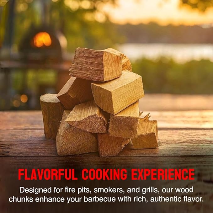 Smoking Wood Chunks, All-Natural Apple Hardwood Pieces for Grills & Smokers, Add Rich Smoke Flavor to Pork, Beef, Chicken & Fish, USA Made, Sustainably Milled, 800 Cubic Inches