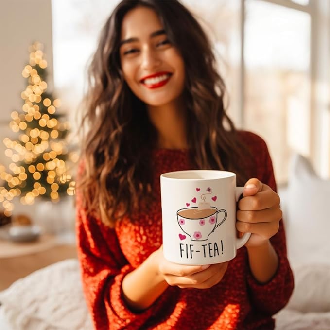 FIF-TEA 50th Birthday Mug Gifts for Women - Tea Lover Gift - Funny Bday Gift for Mom Dad Husband Wife Friend - 50 Year Old Funny 11OZ Tea Cup Coffee Mug, Mother's Day Gifts for Grandma