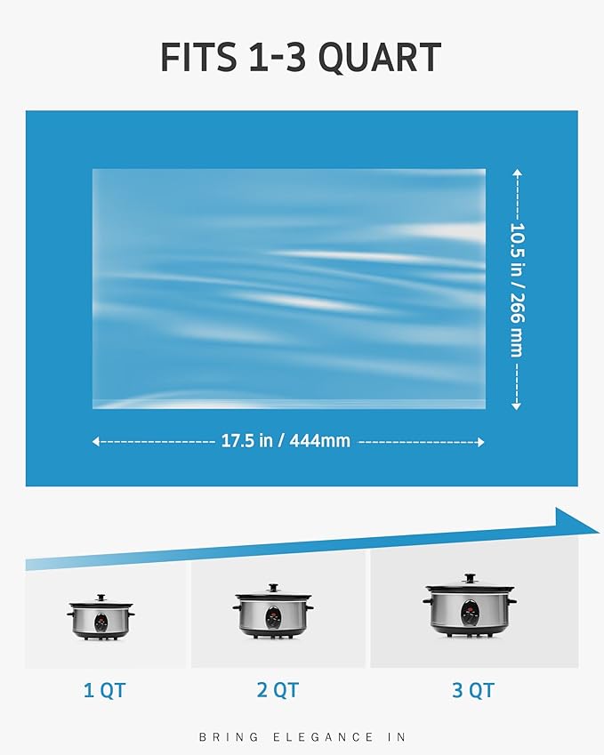 Syntus Crock Pot Liners, 30 Count 10.5" x 17.5" Small Size Slow Cooker Liners Fits 1-3 Quart Pots, Disposable Cooking Bags Suitable for Oval & Round & Retangular Crock Pot