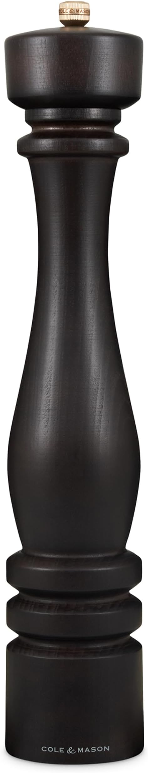 Cole & Mason London Refillable Spice Mill - Kitchen & Home Accessory - Table Black Pepper Grinder - Pepper Mill with Carbon Steel Mechanism - 15", Chocolate Wood