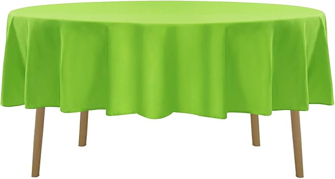 Cupuamon 90 inch Round Tablecloth Washable Polyester Table Cloth Decorative Table Cover for Wedding Party Dining Banquet（90 inch,Apple Green）