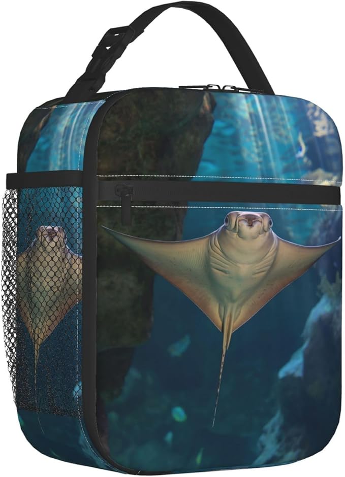VANZEV Insulated Lunch Box for Women Men, Stingray Ocean Lunch Box Reusable Portable Lunch Bag Cooler Tote Waterproof Lunch Container for Office Picnic Work Travel Hiking