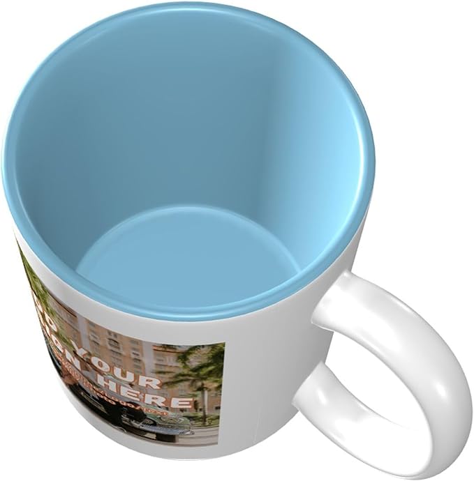 Custom Color Mugs with Partial or Full-Size Printing Customizable Photos and Text Coffee Mugs Creative Multicolor Designs Image (Partial, Sky Blue)