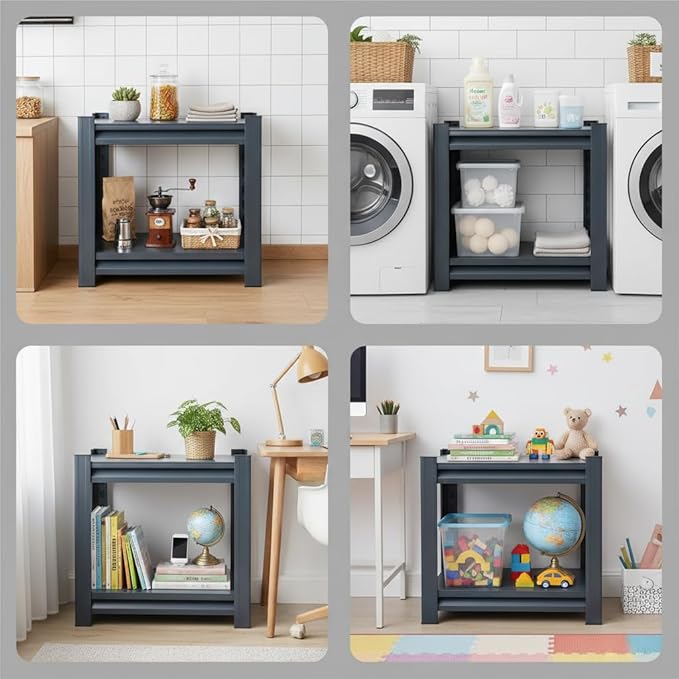 Storage Shelving Unit Height Adjustable No-Tool Assembly,Heavy Duty Garage Shelves Metal Organizer Utility Rack for Kitchen Pantry Basement Pantry Warehouse Laundry Black 15.8" H x 15.8" W x 12" D