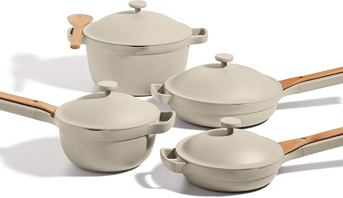 Our Place Cookware Set - 13-Piece Kit Including the Always Pan, Perfect Pot and Spatulas | Multifunctional, Toxin-Free Nonstick | Heat Safe up to 450째F | Oven, Stove, Induction Compatible | Steam