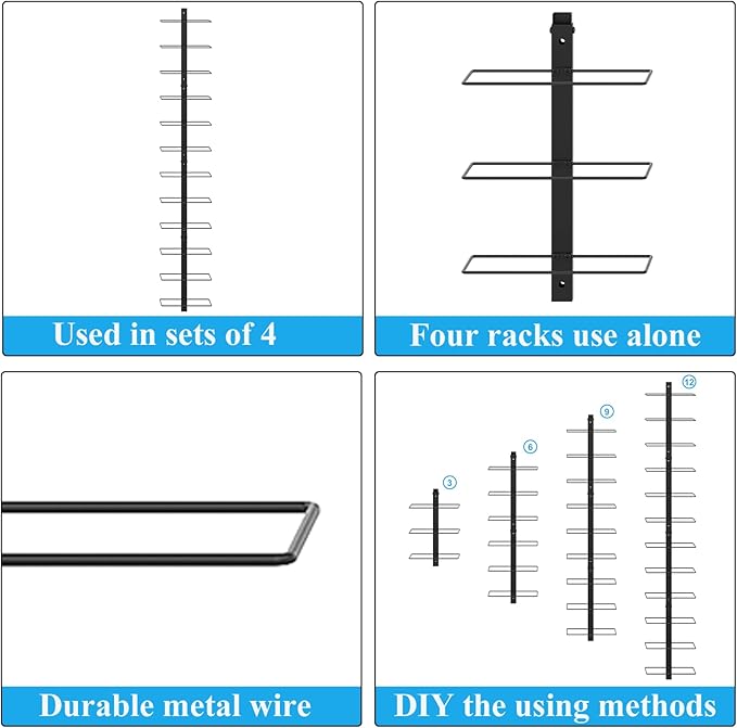 36 Bottle Wall Mounted Wine Rack, Modular Hanging Wine Rack for DIY Display, Detachable 3 Pack Wine Bottle Holder, Black Metal Storage Rack for Bar, Kitchen, Cellar, Restaurant