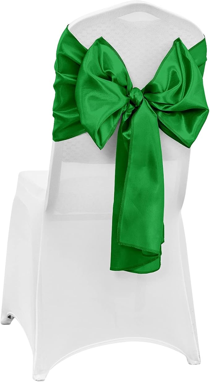 4-Pack Emerald Green Satin Table Runner 12 x 108 Inch Long Bright and Smooth Silk Fabric Table Runner for Wedding Banquet Birthday Party Decoration