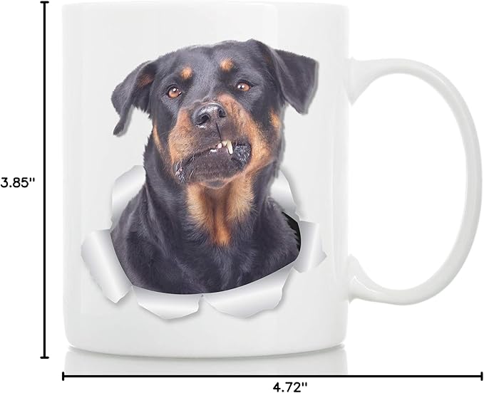 Funny Rottweiler Coffee Mug - Ceramic Dog Coffee Mug - Perfect Rottweiler Gifts for Dog Lovers - Cute Rottweiler Home Decor for Rottie Mom - Great Birthday or Christmas Surprise for Dog Owner