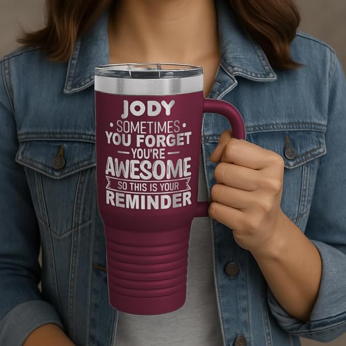 Personalized Inspirational Tumbler, Inspirational Gifts for Men Dad Father Wife Sister Women, Custom Birthday For Him Her, Customized You?셱e Awesome Tumbler, Teacher Coworker Gifts 40oz Maroon