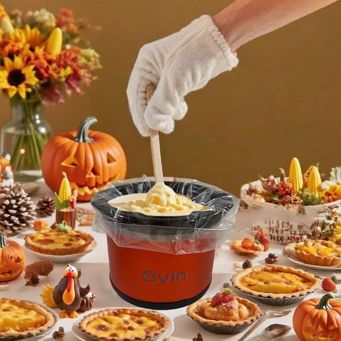 Mini Slow Cooker 0.65qt(20oz) warmer, fondue pot set,chocolate melting pot (stainless steel)??(red)