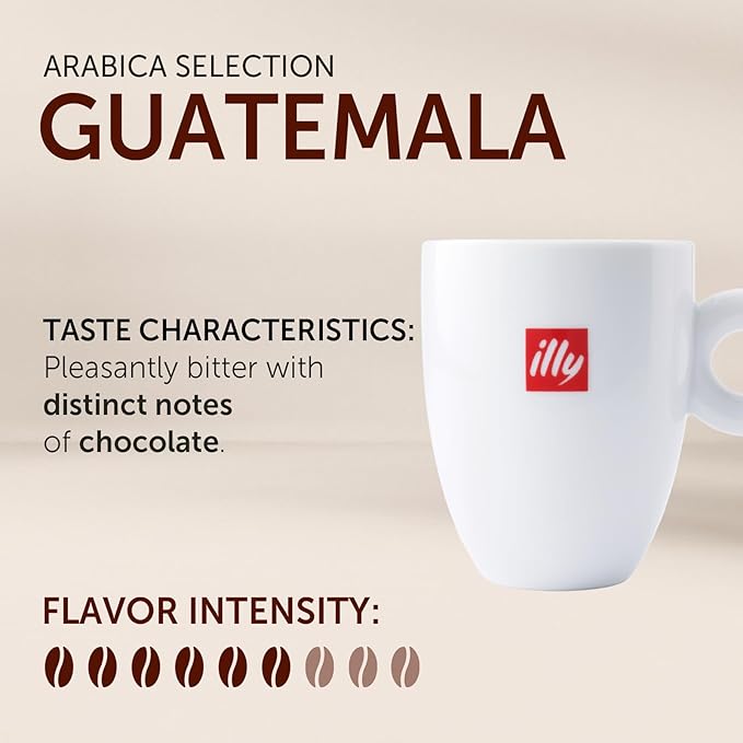 illy Whole Bean Coffee - Perfectly Roasted ??Guatemala Dark Roast - with Notes of Chocolate ??Complex & Balanced - 100% Arabica Beans - No Preservatives ??8.8 Ounce