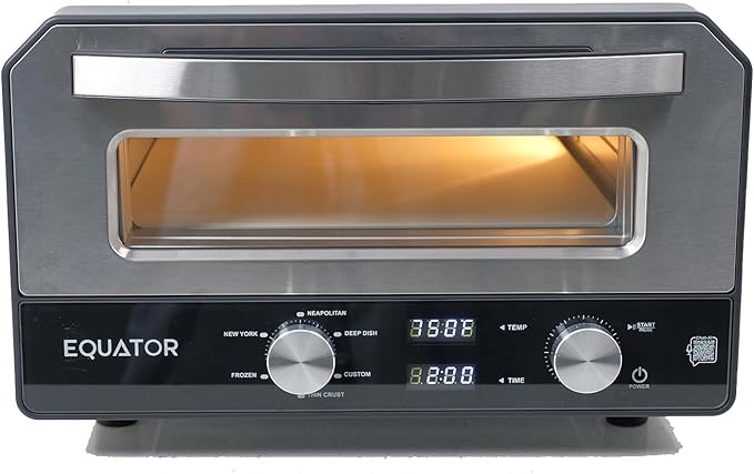 Equator 0.5 cu.ft. Indoor/Outdoor Pizza Oven with Authentic Stone Bake ??Cooks 12-Inch Pizzas, 6 Preset Modes, Custom Settings & Accessories Set for True Pizzeria Flavor at Home