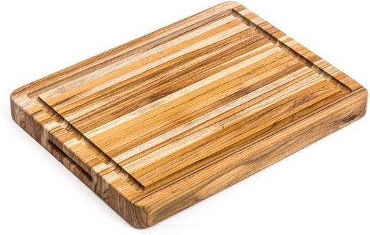 Teakhaus Cutting Board - Medium (M) Wood Cutting Board with Juice Groove - Holiday Gift Ideas for Men and Women - Gift-Ready, Reversible, Edge Grain Wood, Knife Friendly - FSC Certified