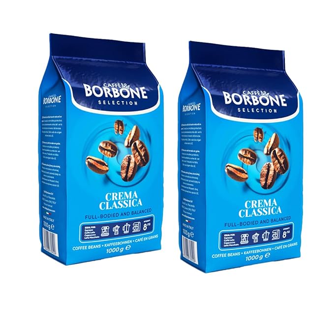 Caff챔 Borbone, Whole Bean Coffee Blend, Crema Classica, Medium Roast, Roasted and Freshly Packaged in Italy, 2.2 Pound Bag (Pack of 2)