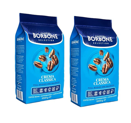 Caff챔 Borbone, Whole Bean Coffee Blend, Crema Classica, Medium Roast, Roasted and Freshly Packaged in Italy, 2.2 Pound Bag (Pack of 2)