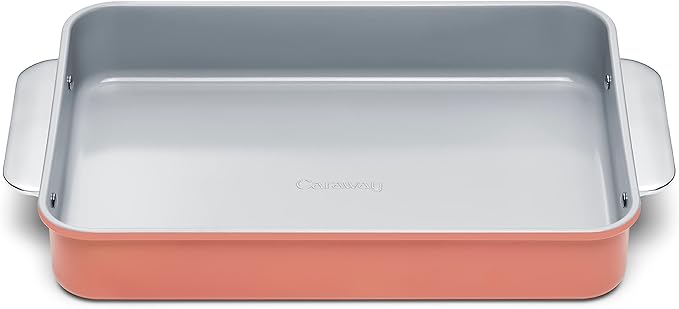 Caraway Non-Stick Ceramic 9?쓝13??Rectangle Pan - Naturally Slick Ceramic Coating - Non-Toxic, PTFE & PFOA Free - Perfect for Brownies, Lasagnas, and More - Perracotta