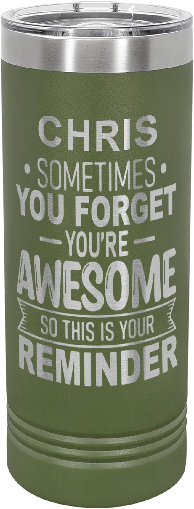Personalized Inspirational Tumbler, Inspirational Gifts for Men Dad Father Wife Sister Women, Custom Birthday For Him Her, Customized You?셱e Awesome Tumbler, Teacher Coworker Gifts 22oz Olive