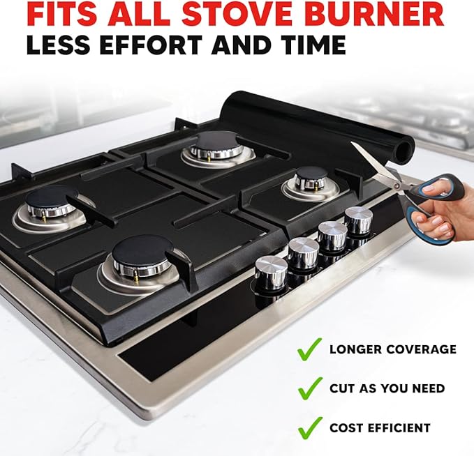 Teflon Liner Roll for Ovens, Stovetops & Grills (75??x 17?? - Custom Cut to Size & Shape Needed - Versatile Non-Stick Teflon Mat, Can Use As Oven Liner, Grill Mat, Stovetop Cover, Baking Sheet, etc.