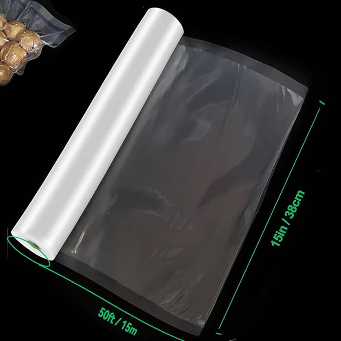 MAGIC SEAL Chamber Vacuum Sealer Bags 15'' x 50' Rolls, Smooth Food Storage Bags for Meal Prep & Sous Vide, Commercial Grade BPA Free, Non-Textured, Not Compatible with FoodSaver-Type Vacuum Sealers