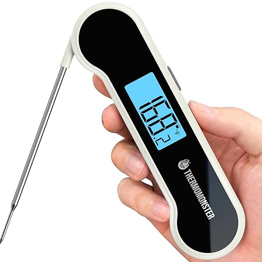 0.5 Sec Instant Read Meat Thermometer Digital with 짹0.5??Precision, Food Thermometer for Cooking Kitchen Gadgets, Oven Grill Candy BBQ Essentials Accessories, Gifts for Him Dad Men Birthday, White