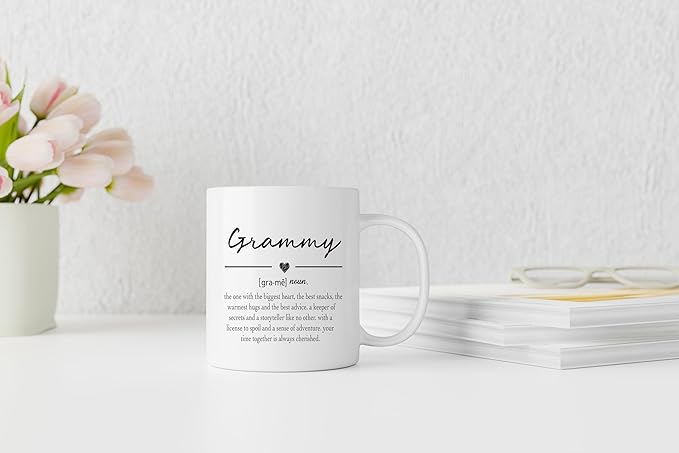 QASHWEY Grammy Coffee Mug, Grammy Mug, Mothers Day Mugs Gifts forGrammy, Grandma Coffee Mugs, GrammyMug Tea Cup Gifts for Grandma, GrammyDefinition CoffeeCups Ceramic 11oz