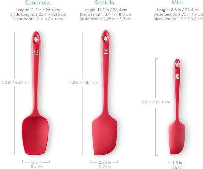 DI ORO짰 3-Piece Silicone Spatula Set - 315째C Heat Resistant Non Stick Rubber Kitchen Spatulas for Cooking and Baking - Award-Winning Professional Grade Spatula Set - Best Silicone Utensil Set