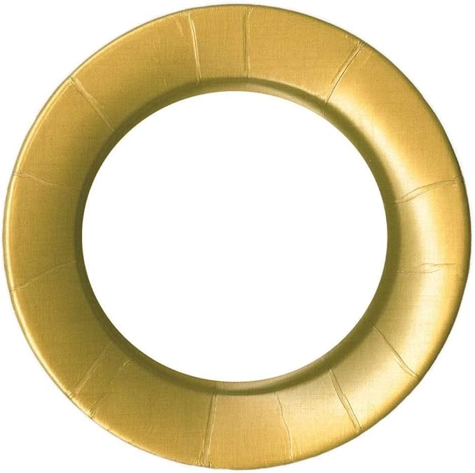 Caspari Linen Border Paper Dinner Plates in Gold - Pack of 8