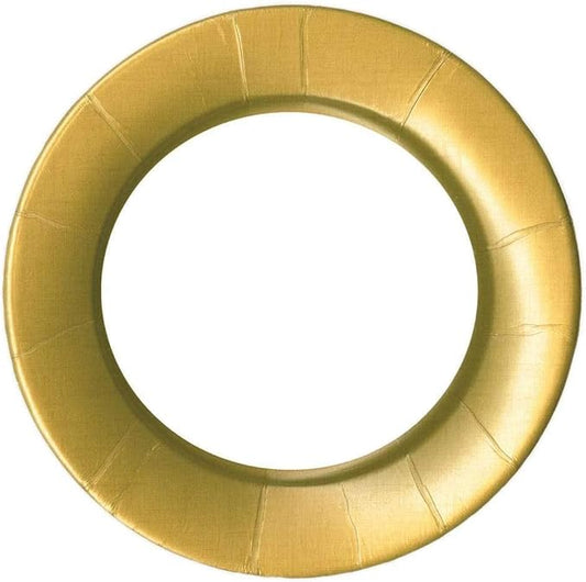 Caspari Linen Border Paper Dinner Plates in Gold - Pack of 8